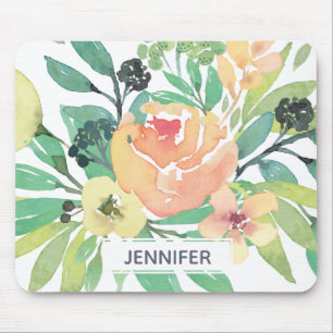 Lovely watercolor twinkle gold star lavender mouse pad