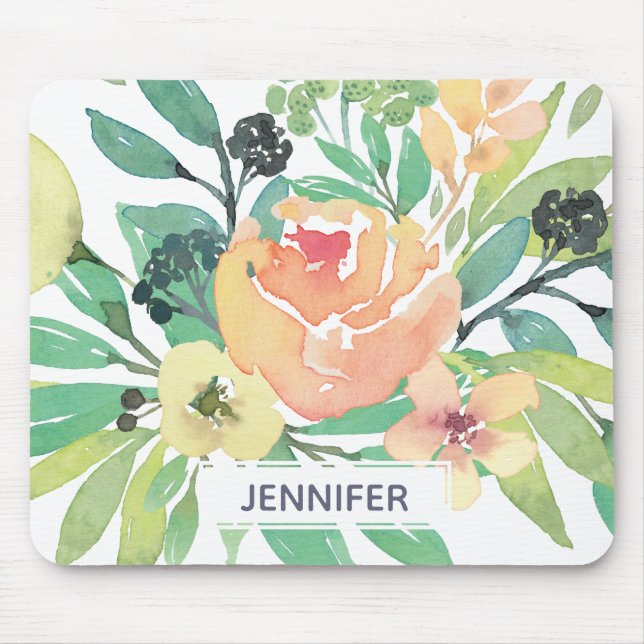 Lovely watercolor twinkle gold star lavender mouse pad (Front)