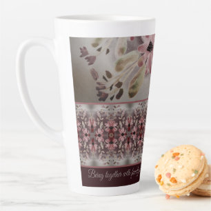 Lovely Watercolour Rosy Pink Floral Latte Mug