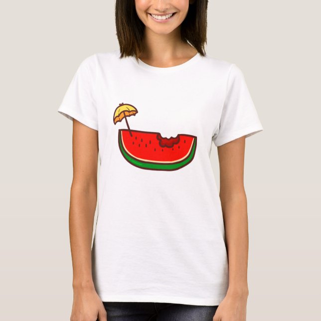 Lovely Watermelon Summer Drinks T-Shirt (Front)