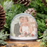 Lovely Wedding and Couple Photos Name Date  Snowglobe<br><div class="desc">Lovely Wedding and Couple Photos Name Date Snow Globes -- THE SNOW GLOBE TO REMEMBER HAPPY MOMENTS --These customisable acrylic snow globes print beautifully with two design areas and are filled with simulated snow and sparkles. Make perfect gifts or for your own moments to remember. Any design questions, just send...</div>