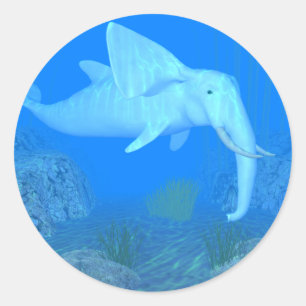 Lovely Whale Elephant Hybrid Classic Round Sticker
