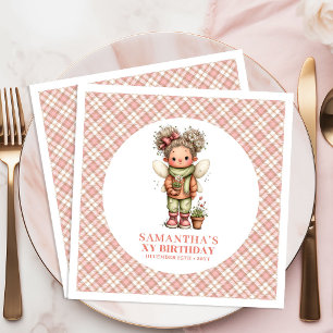 Lovely Whimsy Fairy Flowers 4th Birthday Napkins