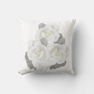 Lovely White Flower on White Cushion