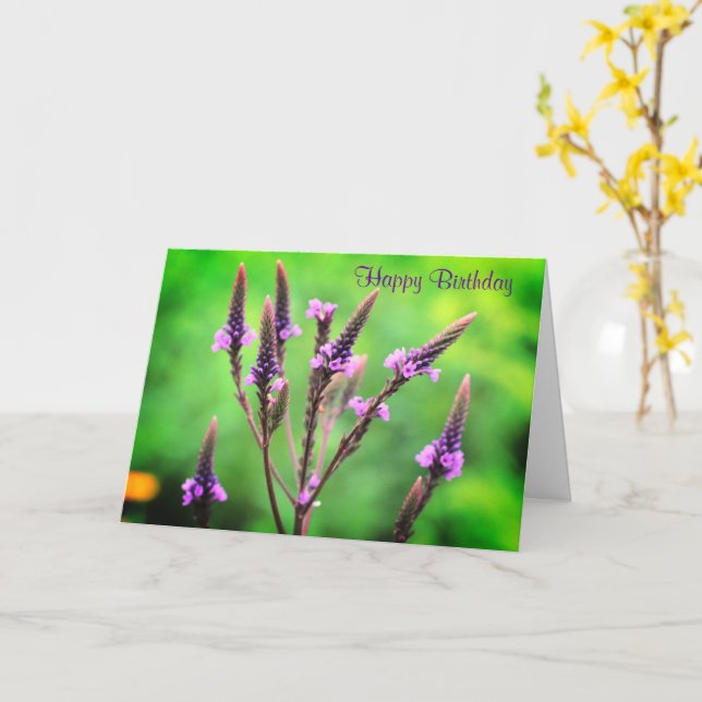 Lovely Wild Vervain Flower Birthday  Card (Yellow Flower)