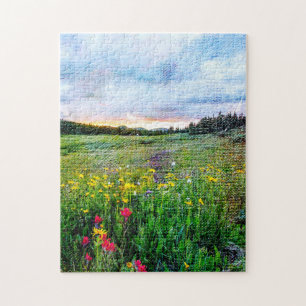 Lovely Wildflowers Field Nature Landscape Jigsaw Puzzle
