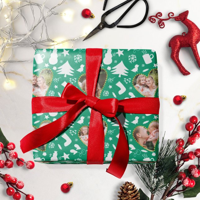 Lovely Winter Pattern Photo Collage Christmas Wrapping Paper (Creator Uploaded)