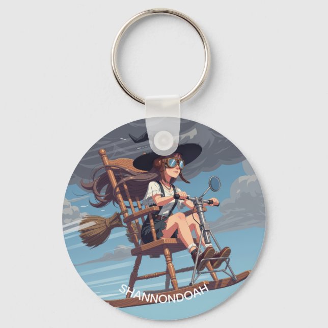 Lovely Witch Aviator Key Ring (Front)