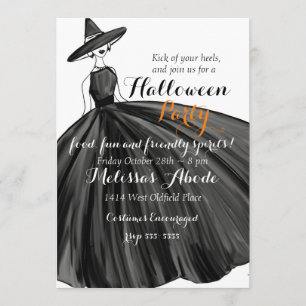 Lovely Witch Halloween Invitation