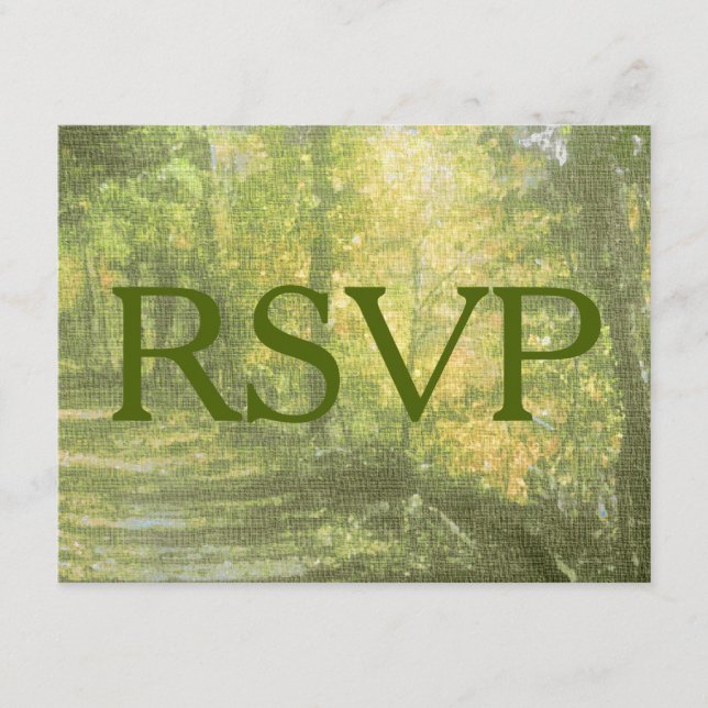 Lovely Wooded Path RSVP Enclosure Card (Front)