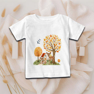 Lovely Woodland Deer Countryside Home Baby T-Shirt