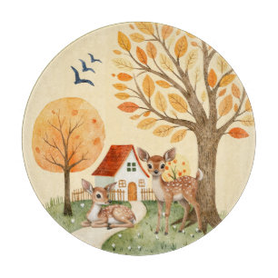 Lovely Woodland Deer Countryside Home Kids Cutting Board