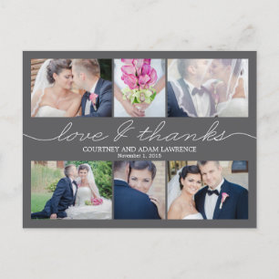 Lovely Writing Wedding Thank You Card - Grey