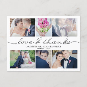 Lovely Writing Wedding Thank You Card - White