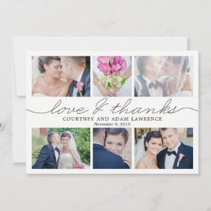 Lovely Writing Wedding Thank You Photo Card