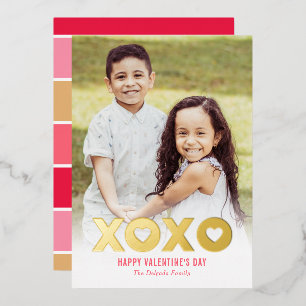 Lovely XOXO Foil Valentine's Day Photo Card