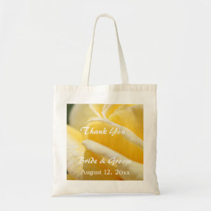 lovely yellow rose flower wedding favour thank you tote bag