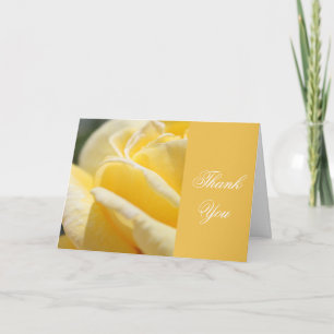 lovely yellow rose flower wedding thank you card. card