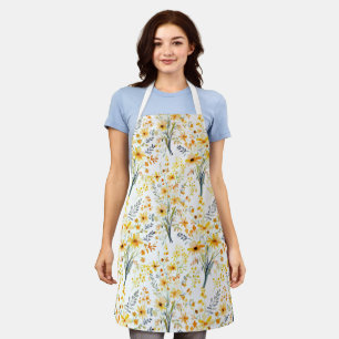 Lovely yellow spring wildflowers apron