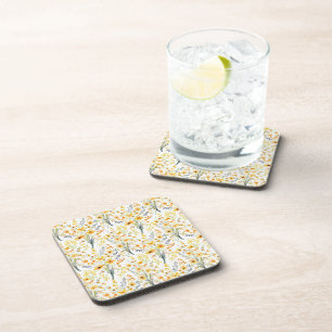 Lovely yellow spring wildflowers coaster
