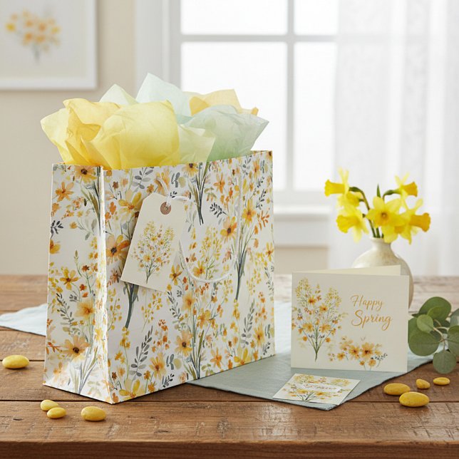 Lovely yellow spring wildflowers large gift bag (Creator Uploaded)