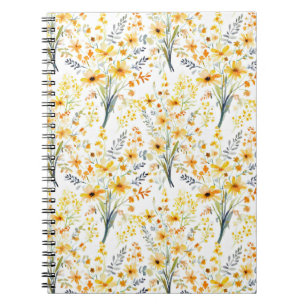 Lovely yellow spring wildflowers notebook