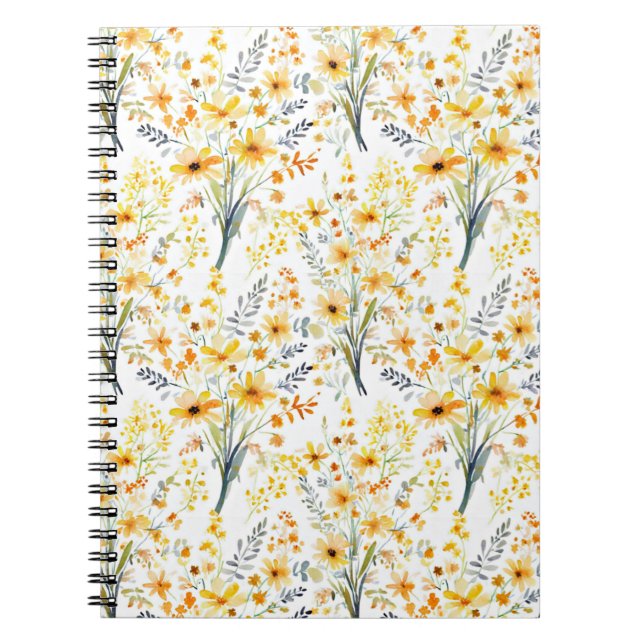 Lovely yellow spring wildflowers notebook (Front)