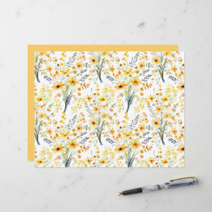 Lovely yellow spring wildflowers scrapbook paper