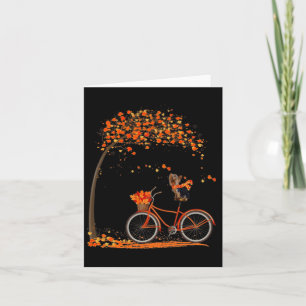Lovely Yorkie In Fall  Card