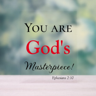 Lovely You are God's Masterpiece Scripture Acrylic Sign