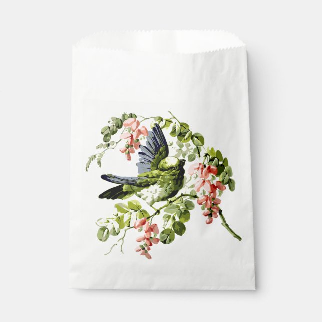 Lovely Young Parrot in Flowering Tree Favour Bag (Front)
