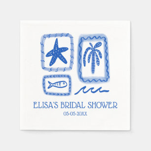 LoveNotes from Sea Cute Beach CUSTOM Bridal Shower Napkin