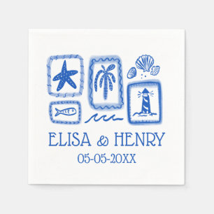LoveNotes from Sea Cute Beach CUSTOM WEDDING Napkin