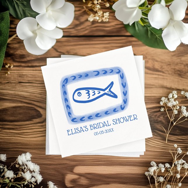 LoveNotes from Sea Cute Fish CUSTOM Bridal Shower Napkin (LoveNotes from Sea Cute Fish CUSTOM Bridal Shower Napkins
)