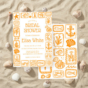 LoveNotes from the Sea Bridal Shower Modern CUSTOM Invitation