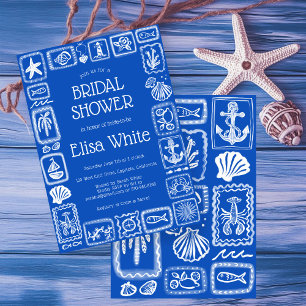 LoveNotes from the Sea Bridal Shower Modern CUSTOM Invitation