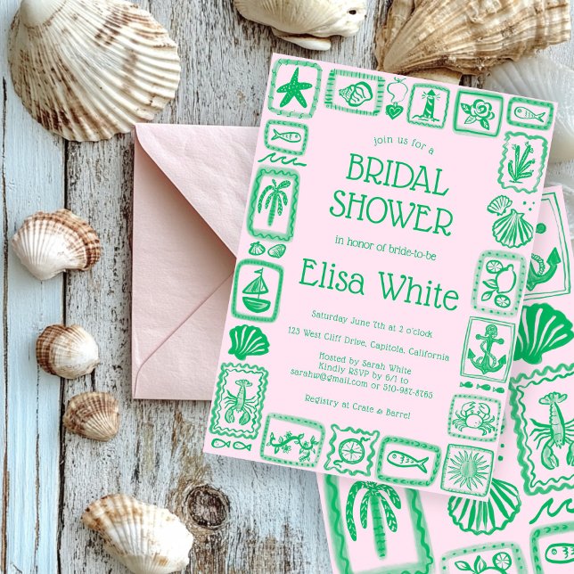 LoveNotes from the Sea Bridal Shower Modern CUSTOM Invitation (LoveNotes from the Sea Bridal Shower Modern CUSTOM Invitation
)