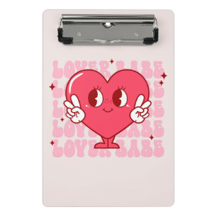 Lover Babe   Cute Smiling Heart & Repeating Text Mini Clipboard
