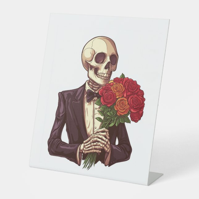 Lover Bones – Funny Romantic Skeleton Pedestal Sign (Front)