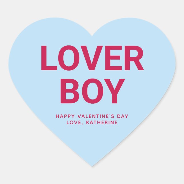 Lover boy funny cute Valentine's Day conversation Heart Sticker (Front)