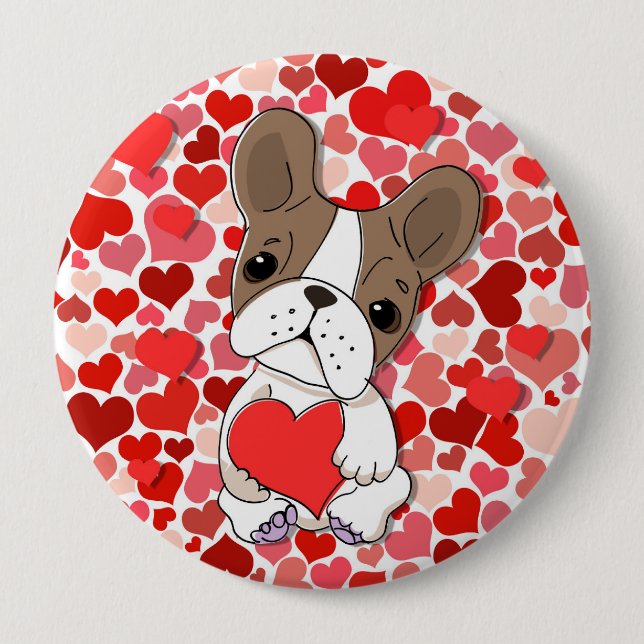 Lover Dog 10 Cm Round Badge (Front)
