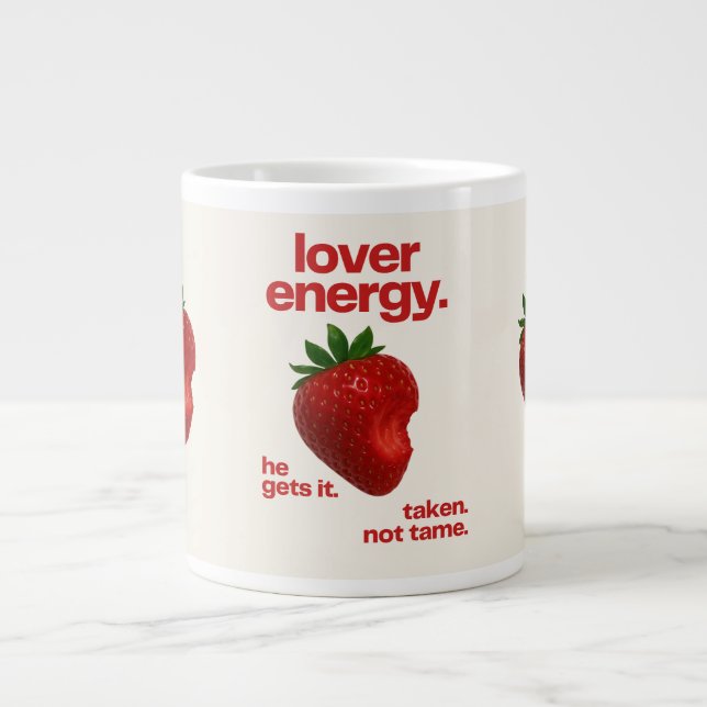 Lover Energy Mug | Strawberry Bite Coffee Cup (Front)