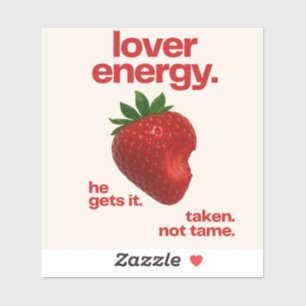 Lover Energy Vinyl Sticker Strawberry Bite Decal