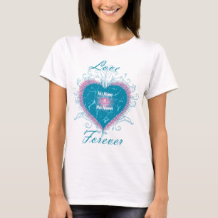 Lover Forever Cute Pink Heart Design T-Shirt
