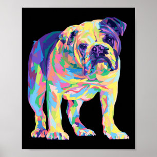 Lover Gifts Bulldog Colourful English Bulldog Mens Poster