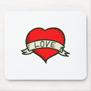 Lover Heart Shape Drawing Mouse Pad