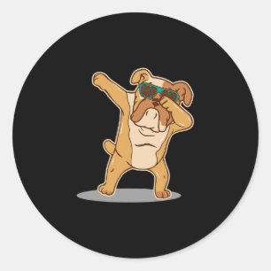 Lover I Dabbing English Bulldog Classic Round Sticker
