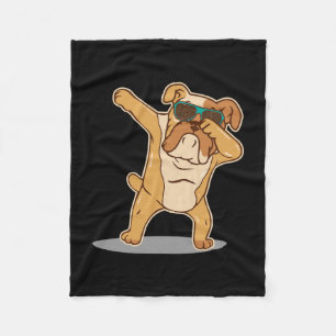Lover I Dabbing English Bulldog  Fleece Blanket