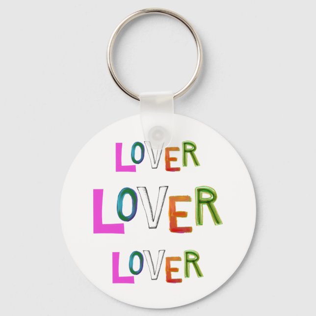 Lover partner girlfriend boyfriend spouse word art key ring (Front)