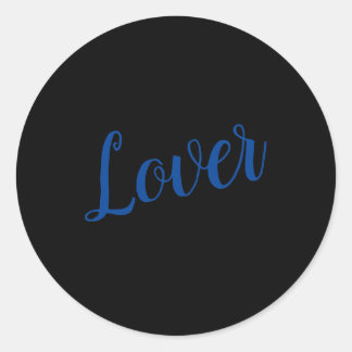 Lover Simple Word  Classic Round Sticker